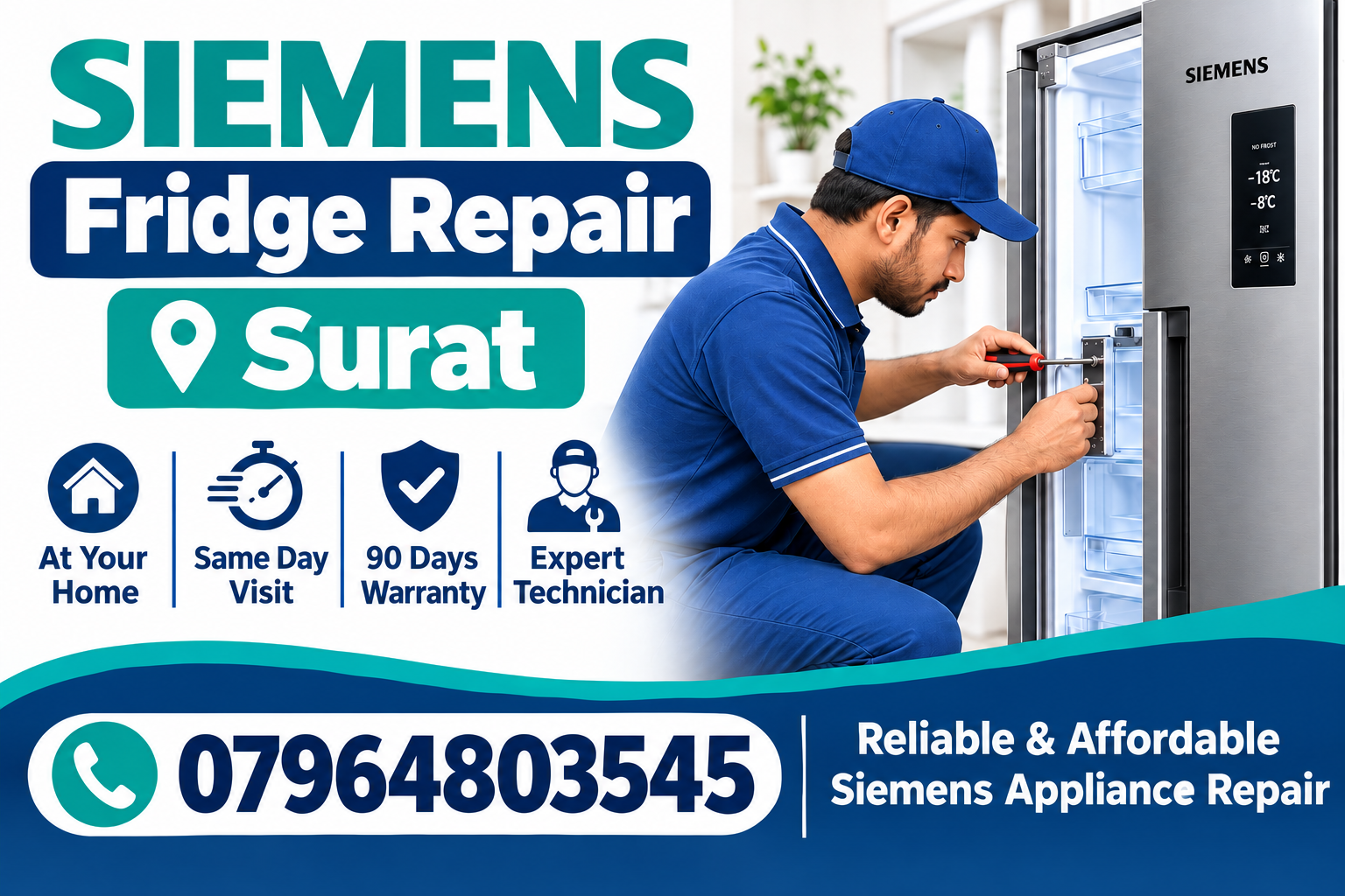 We Provide Reliable And Professional Siemens Appliance Repair Services In Ahmedabad, India, Offering Convenient Doorstep Repair And Maintenance Solutions For Your Home Appliances. Our Skilled Technicians Have Experience In Diagnosing Appliance Issues And Recommending Suitable Repair Solutions With Professional Care And Attention To Detail.